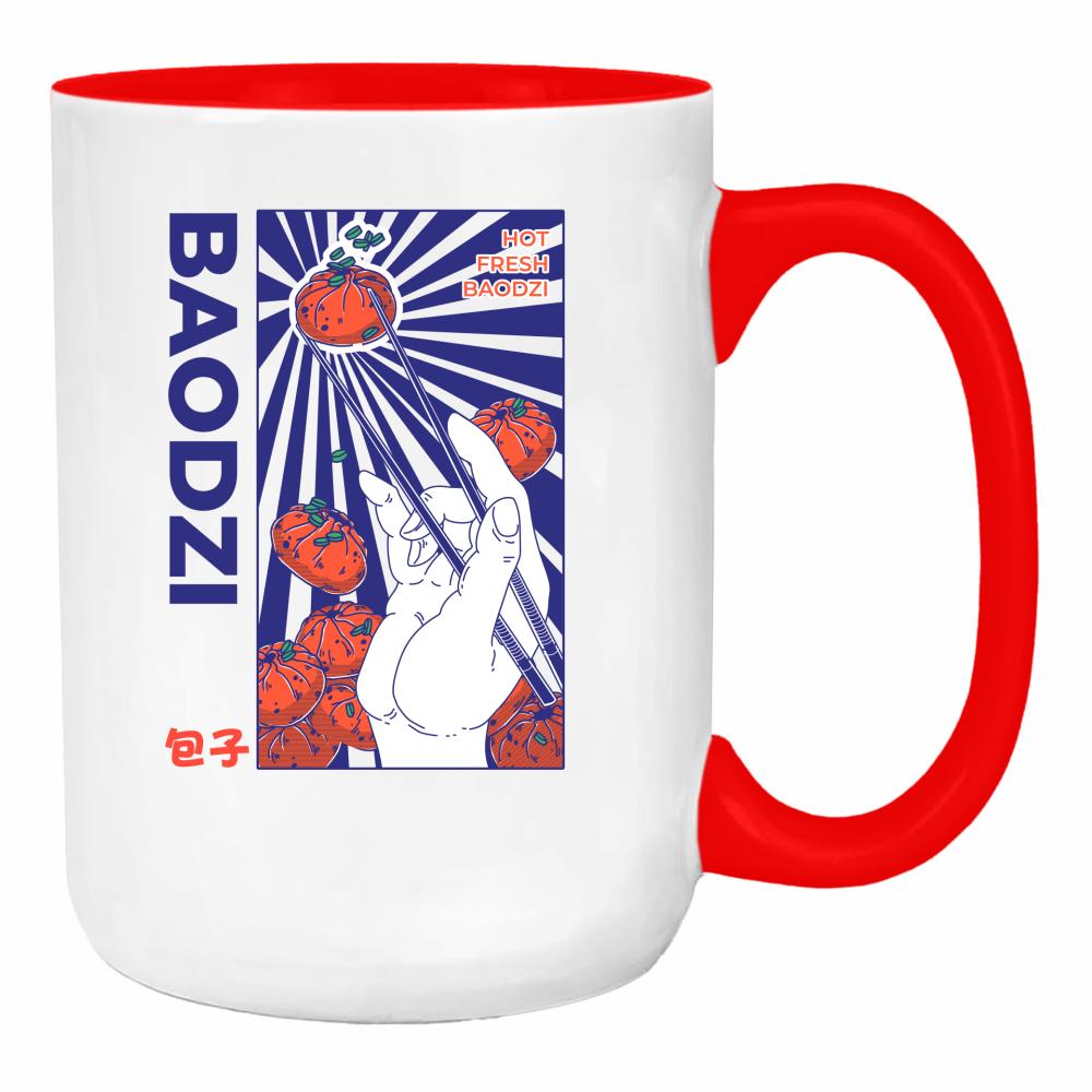 Baodzi duży kubek ucho kolor kolor red