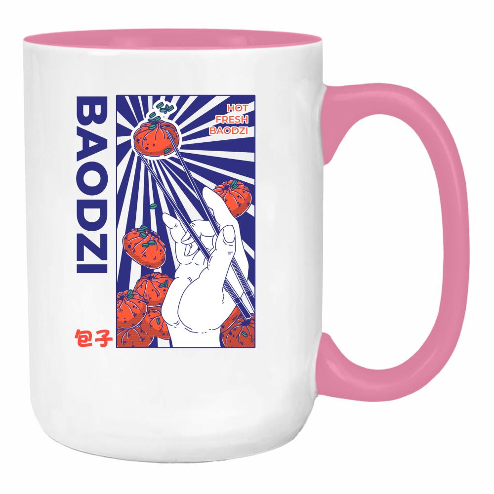 Baodzi duży kubek ucho kolor kolor różowy