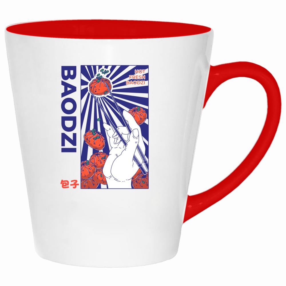 Baodzi kubek latte kolor czerwony latte