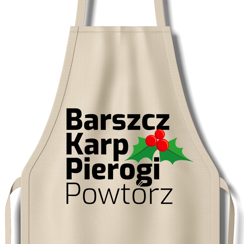 Barszcz, Karp, Pierogi, Powtórz fartuch kolor beżowy