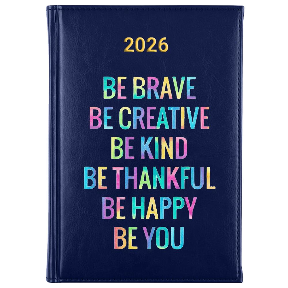 Be brave, creative, kind kalendarz książkowy a5 2026 kolor granatowy