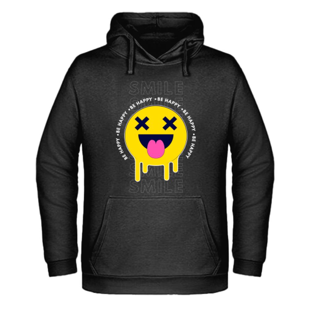 BE HAPPY bluza męska z kapturem