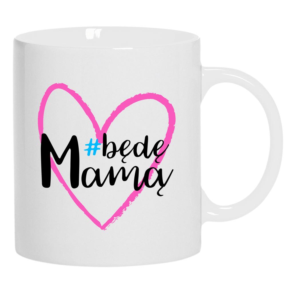 Będę mamą kubek ucho kolor kolor biały