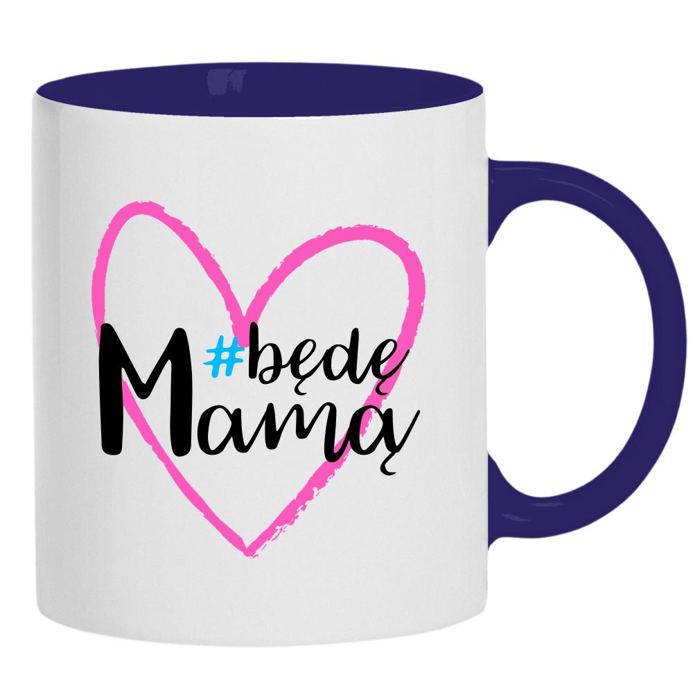 Będę mamą kubek ucho kolor kolor navy