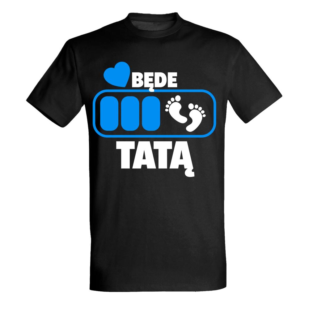 Będę Tatą Niebieski koszulka męska