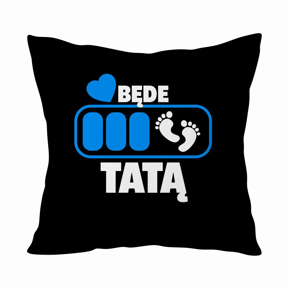 Będę Tatą Niebieski poduszka
