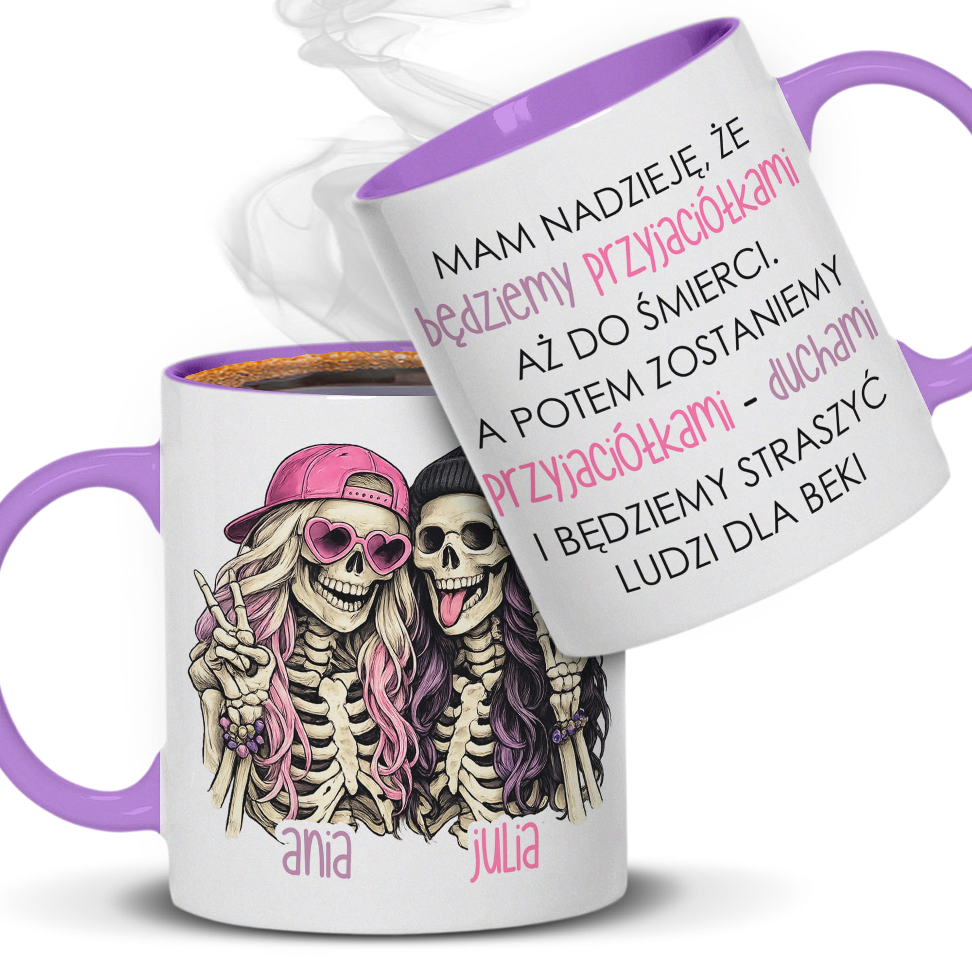 Będziemy przyjaciółkami do śmierci kubek ucho kolor kolor jasnofioletowy