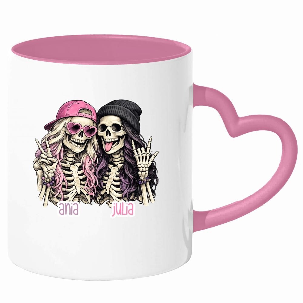 Będziemy przyjaciółkami do śmierci kubek uchwyt serce kolor serce różowe