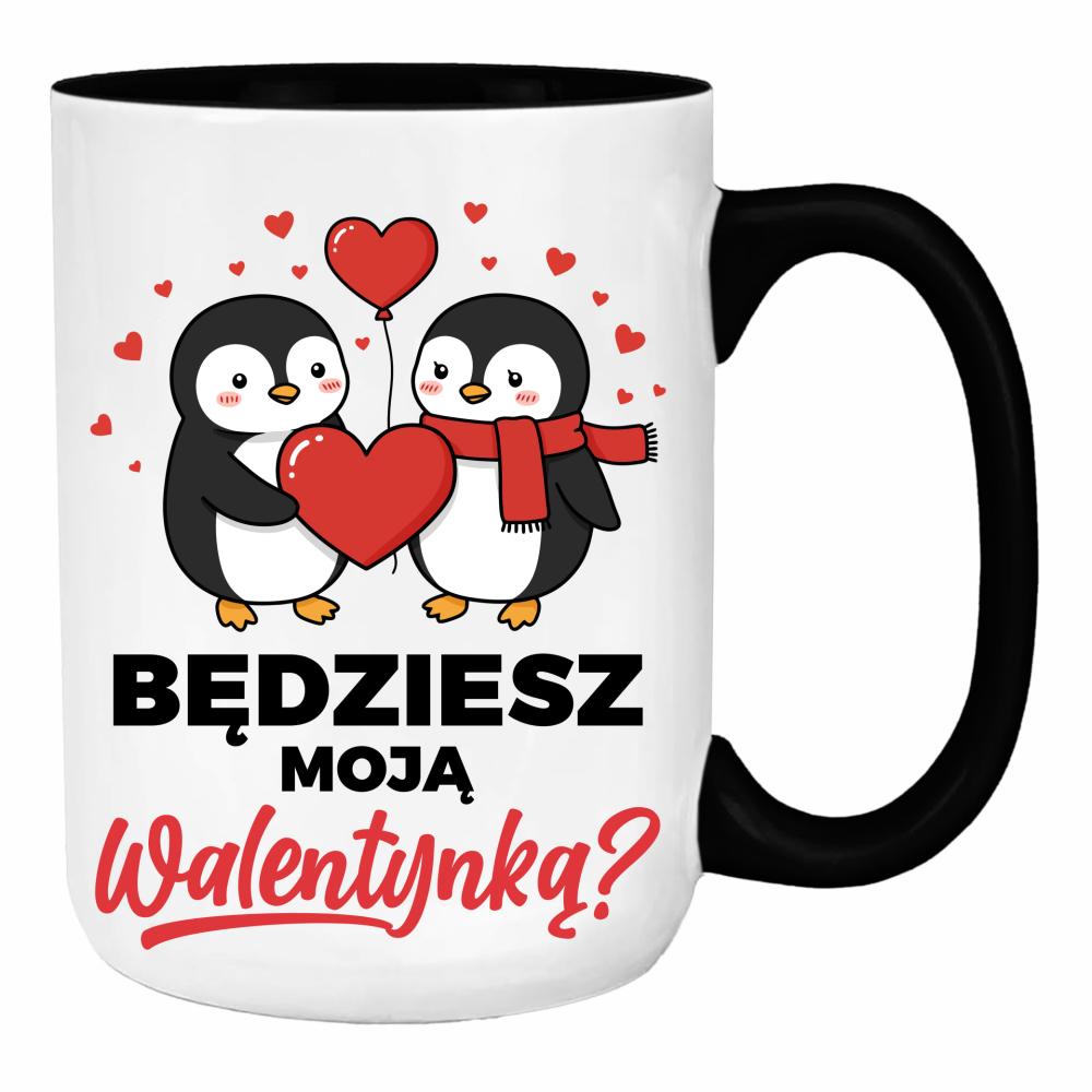 Będziesz moją walentynką? duży kubek ucho kolor kolor jasnofioletowy