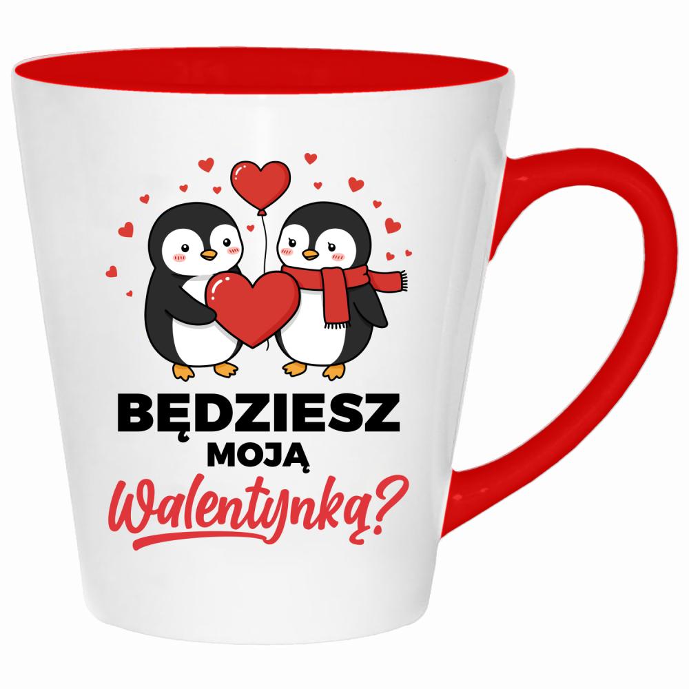 Będziesz moją walentynką? kubek latte kolor czerwony latte