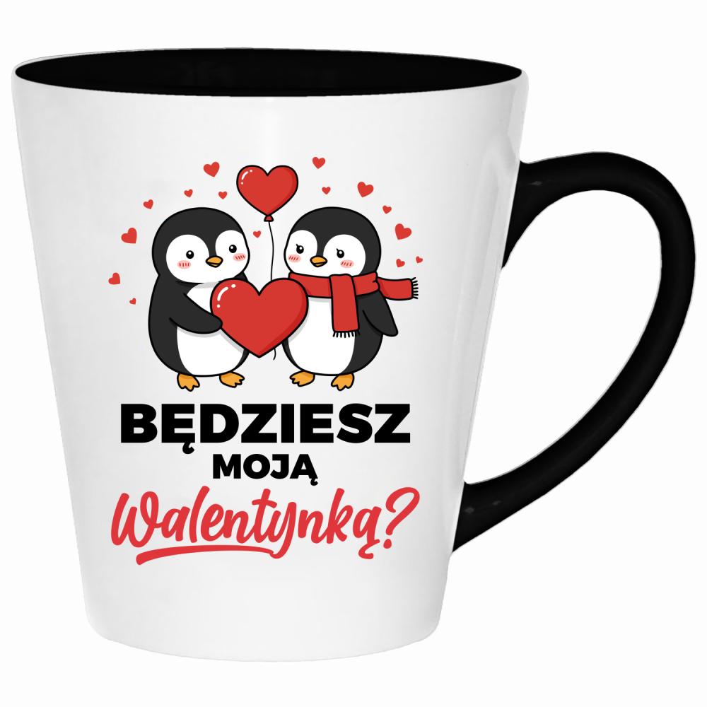 Będziesz moją walentynką? kubek latte kolor jasnofioletowy