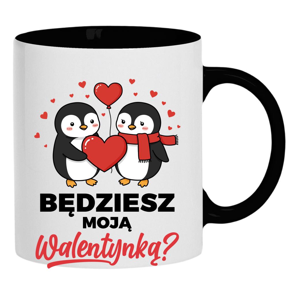 Będziesz moją walentynką? kubek ucho kolor kolor czarnyy