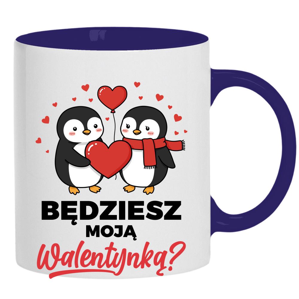 Będziesz moją walentynką? kubek ucho kolor kolor navy