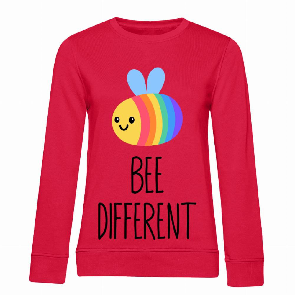 Bee Different bluza damska bez kaptura kolor czerwony