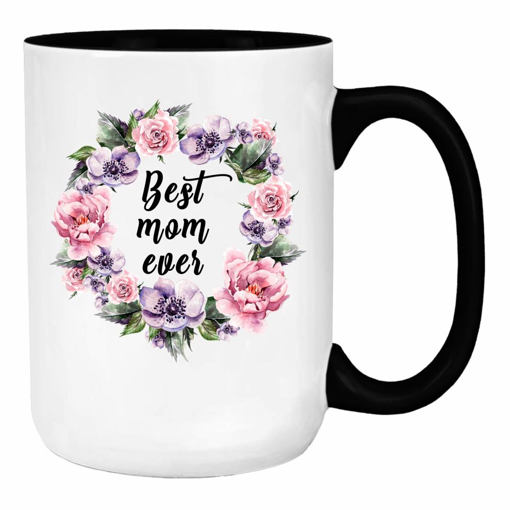 Best Mom Ever 2 duży kubek ucho kolor kolor zielony