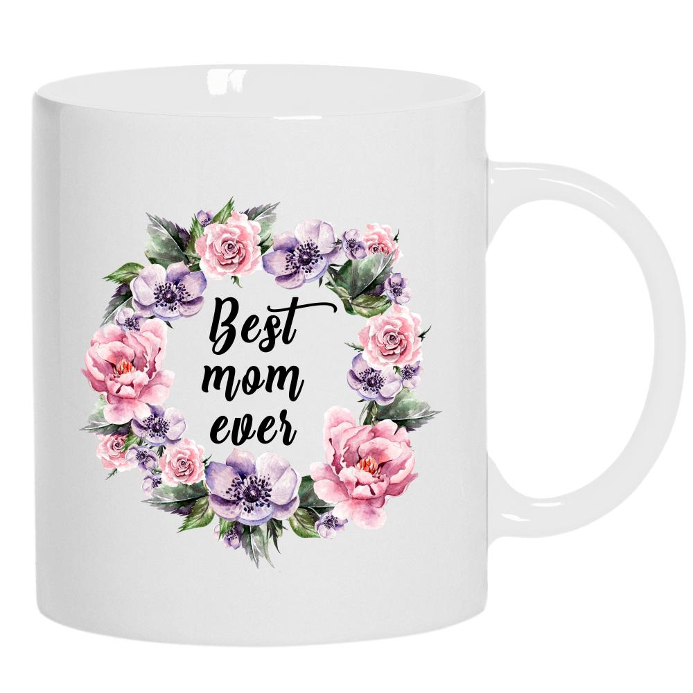 Best Mom Ever 2 kubek ucho kolor kolor biały