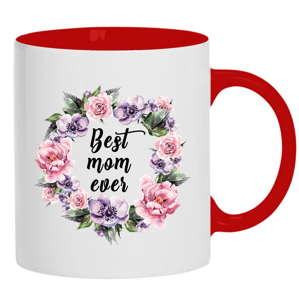 Best Mom Ever 2 kubek ucho kolor kolor żółty