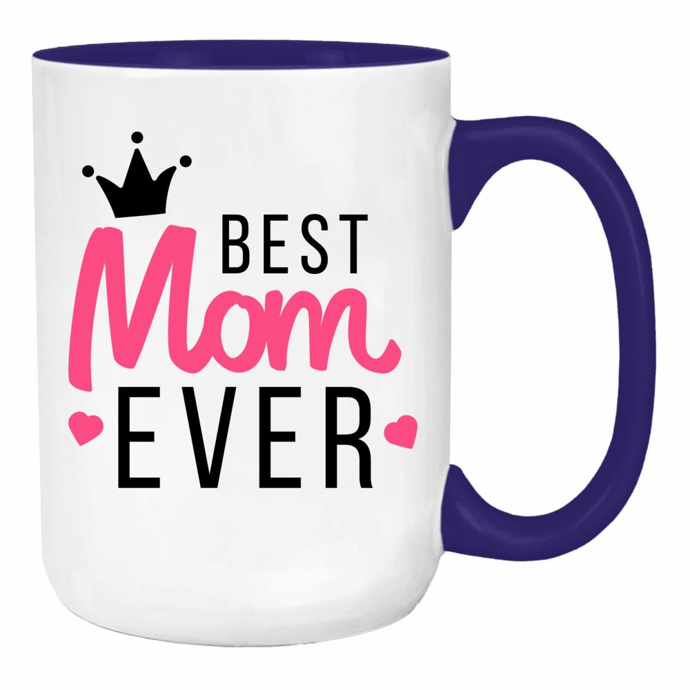 Best Mom Ever 3 duży kubek ucho kolor kolor navy