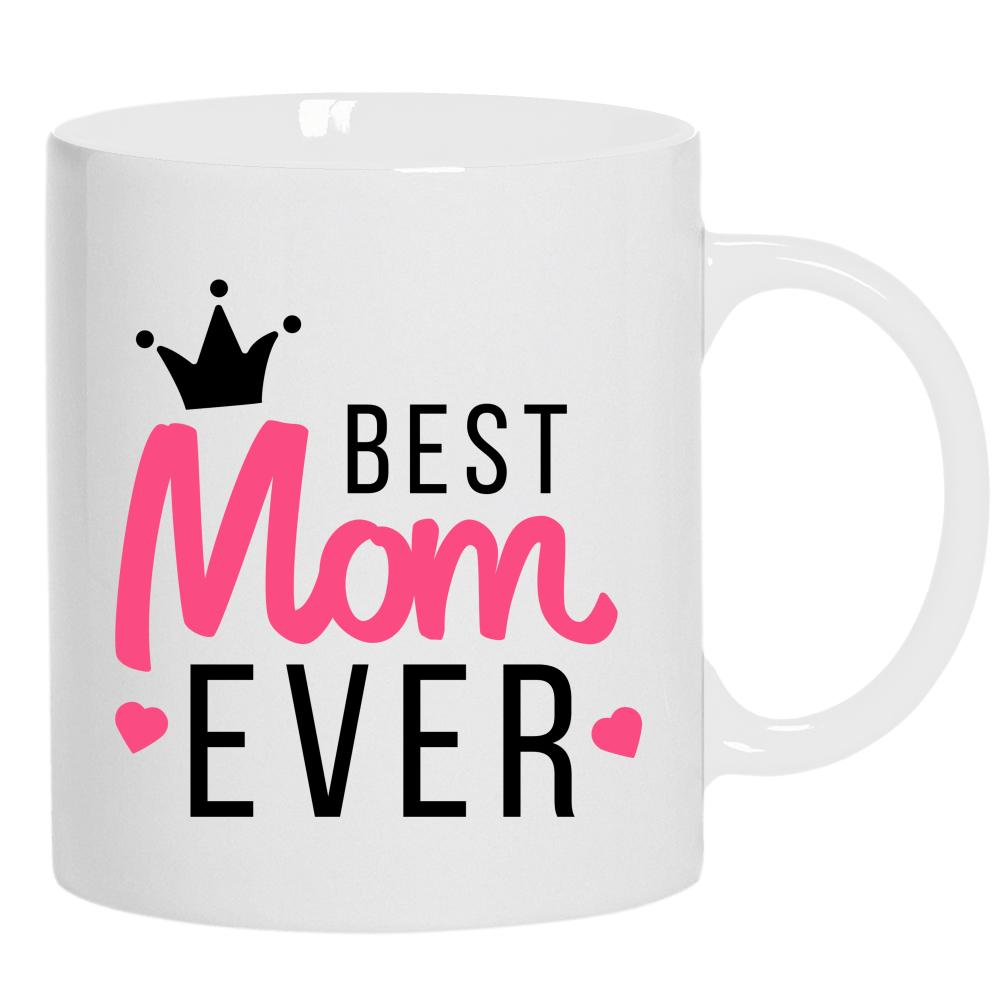 Best Mom Ever 3 kubek ucho kolor kolor biały