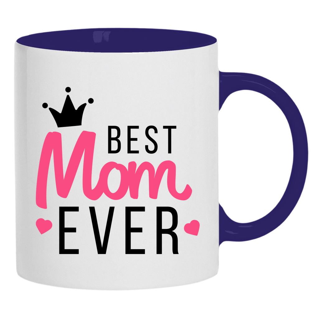 Best Mom Ever 3 kubek ucho kolor kolor navy