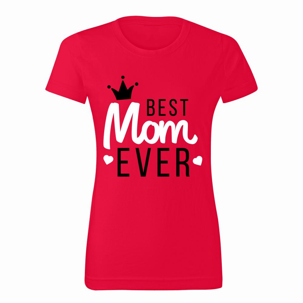 Best Mom Ever koszulka damska kolor czerwony