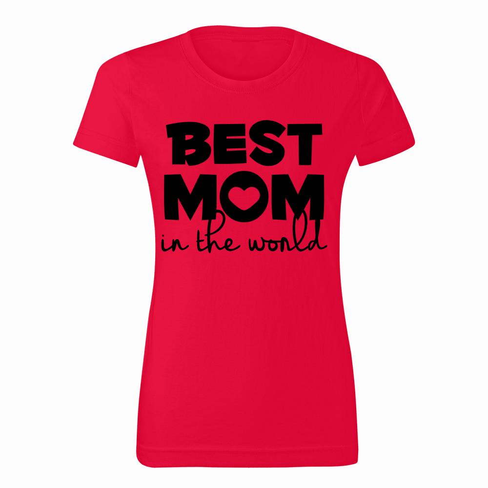 Best Mom in the world koszulka damska kolor czerwony