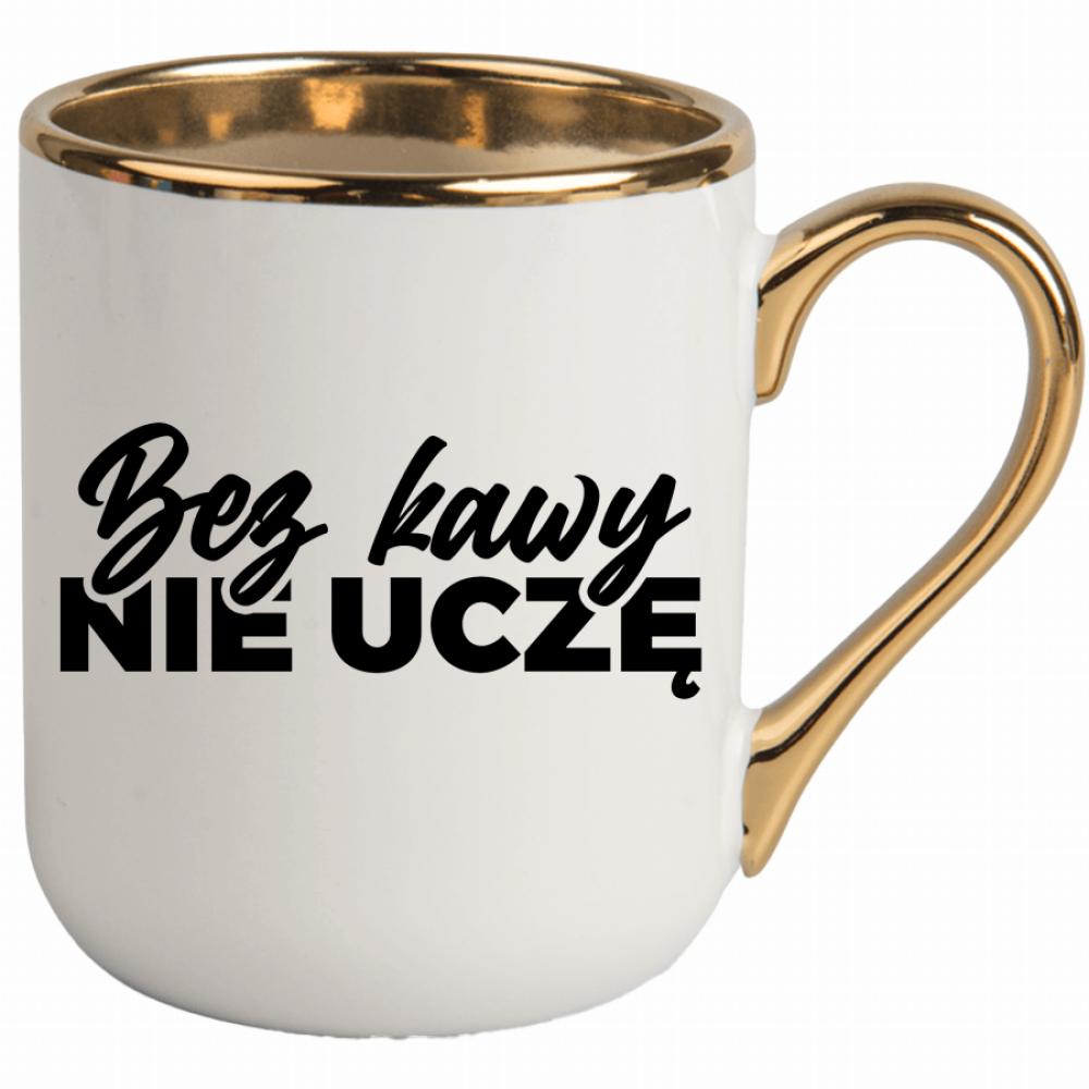 Bez kawy nie uczę kubek elegant biały kolor zielony 2