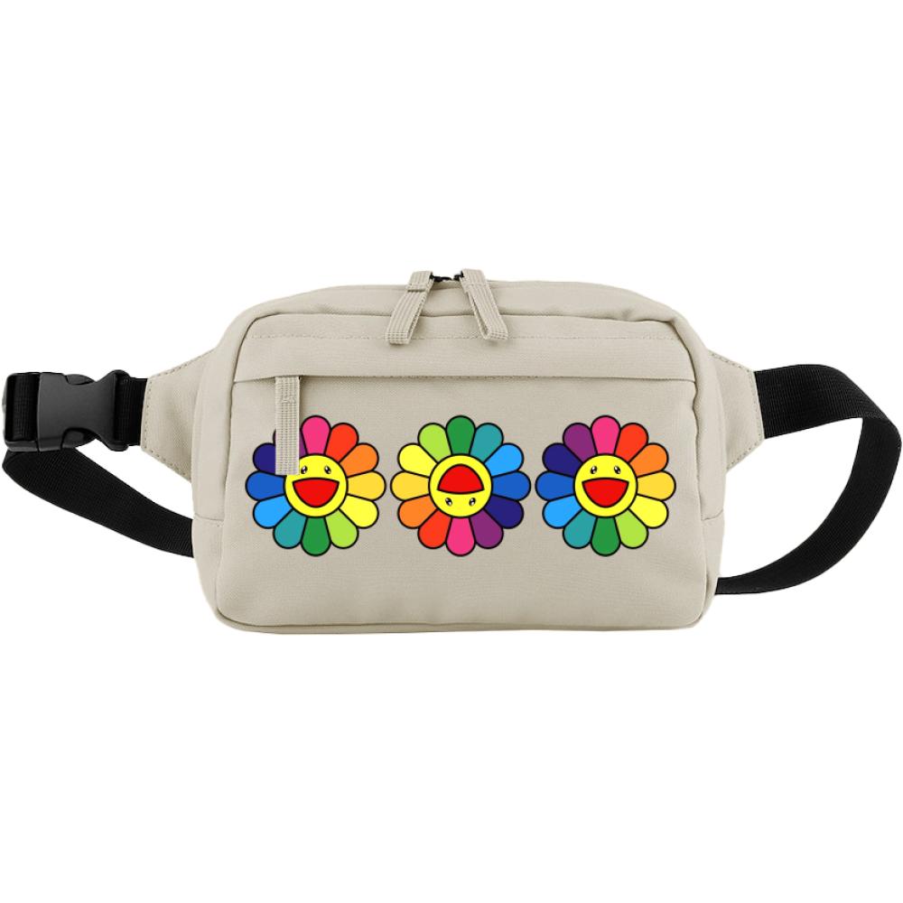 Beżowa nerka z kolorowymi kwiatami nerka bg187 kremowy