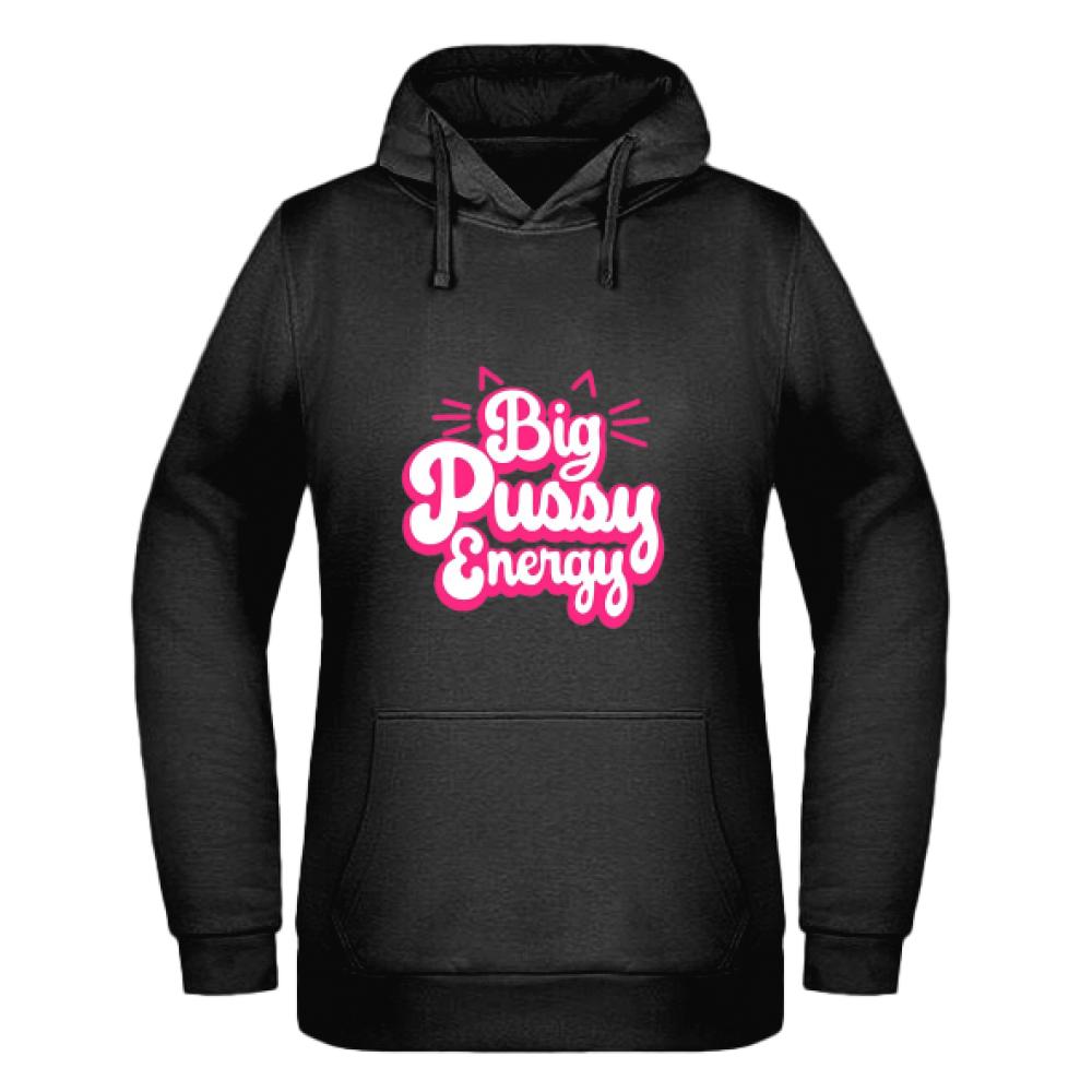 Big Pussy Energy bluza damska z kapturem kolor navy