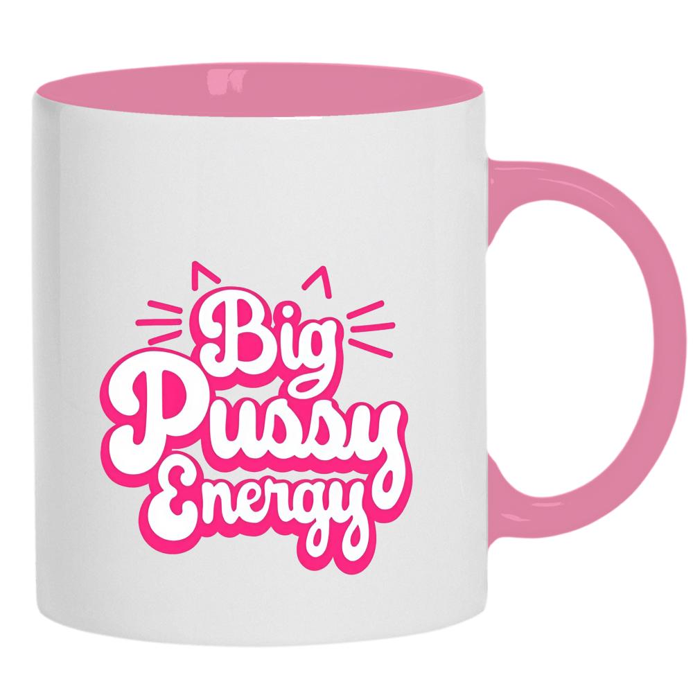 Big Pussy Energy kubek ucho kolor kolor różowy