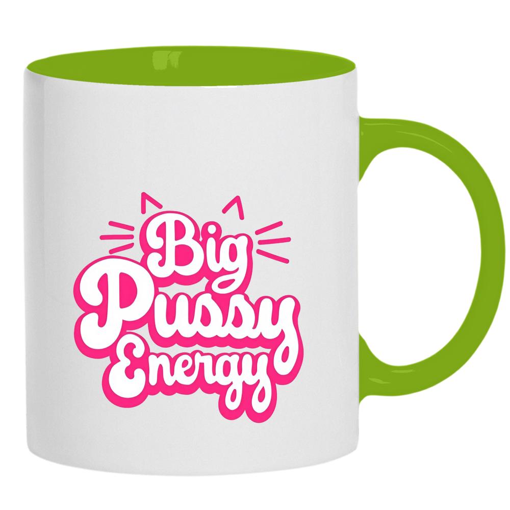 Big Pussy Energy kubek ucho kolor kolor zielony