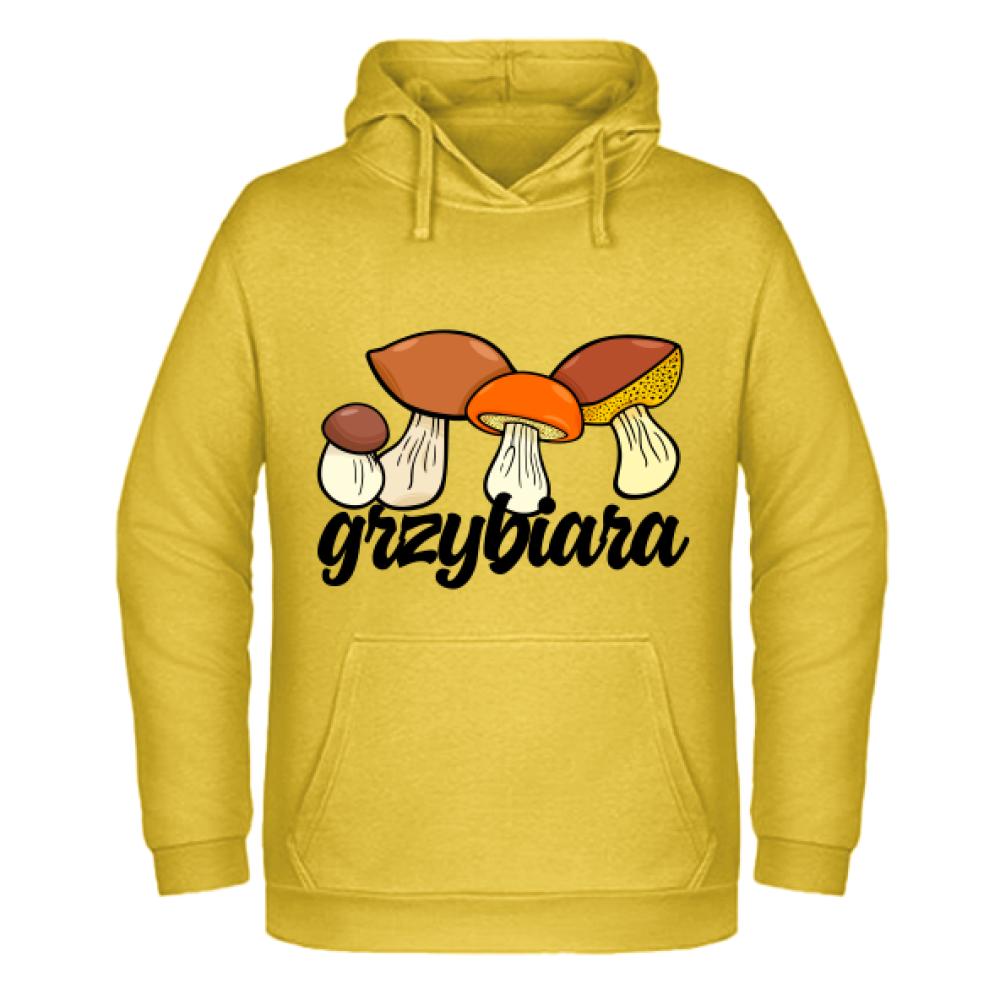 BLUZA Z KAPTUREM GRZYBIARA bluza męska z kapturem kolor sun yellow
