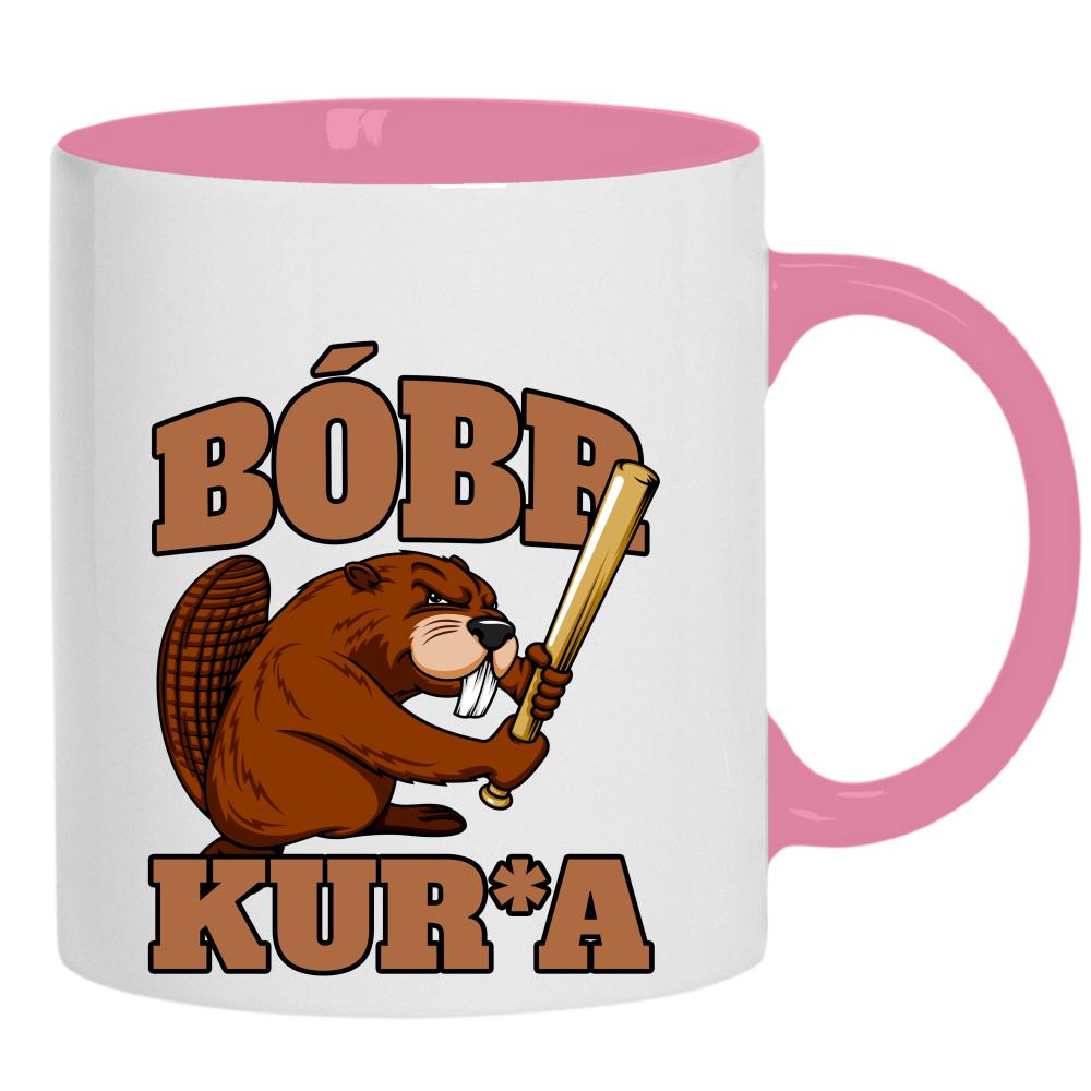 Bóbr Kur*a kubek ucho kolor kolor różowy