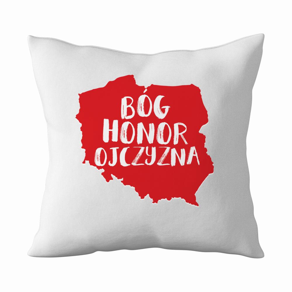 BÓG HONOR OJCZYZNA Poland poduszka kolor biały