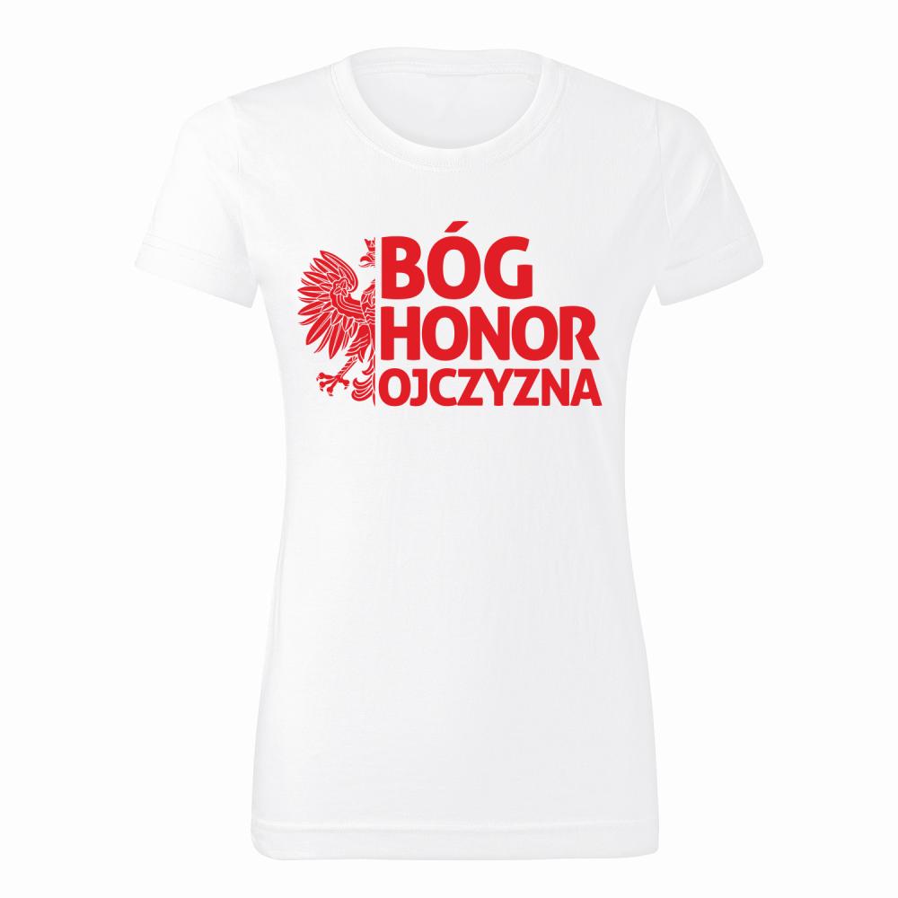 BÓG HONOR OJCZYZNA koszulka damska kolor biały