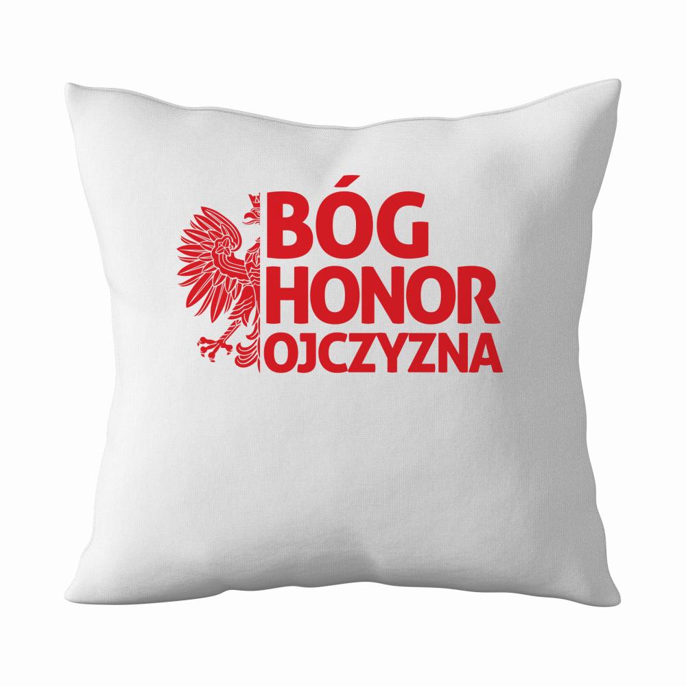 BÓG HONOR OJCZYZNA poduszka kolor biały