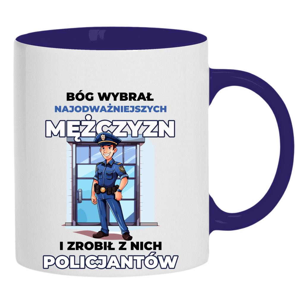 Bóg wybrał Najodważniejszych  kubek ucho kolor kolor navy