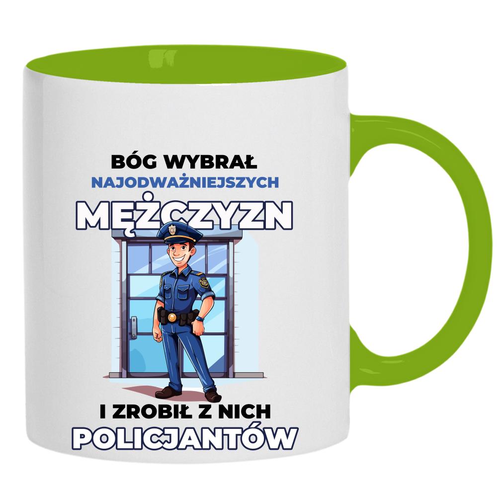 Bóg wybrał Najodważniejszych  kubek ucho kolor kolor zielony