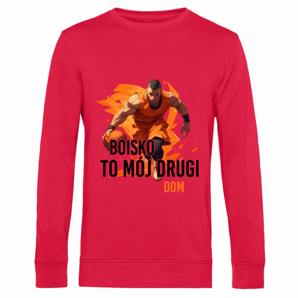 Boisko to mój drugi dom bluza męska bez kaptura kolor czerwony