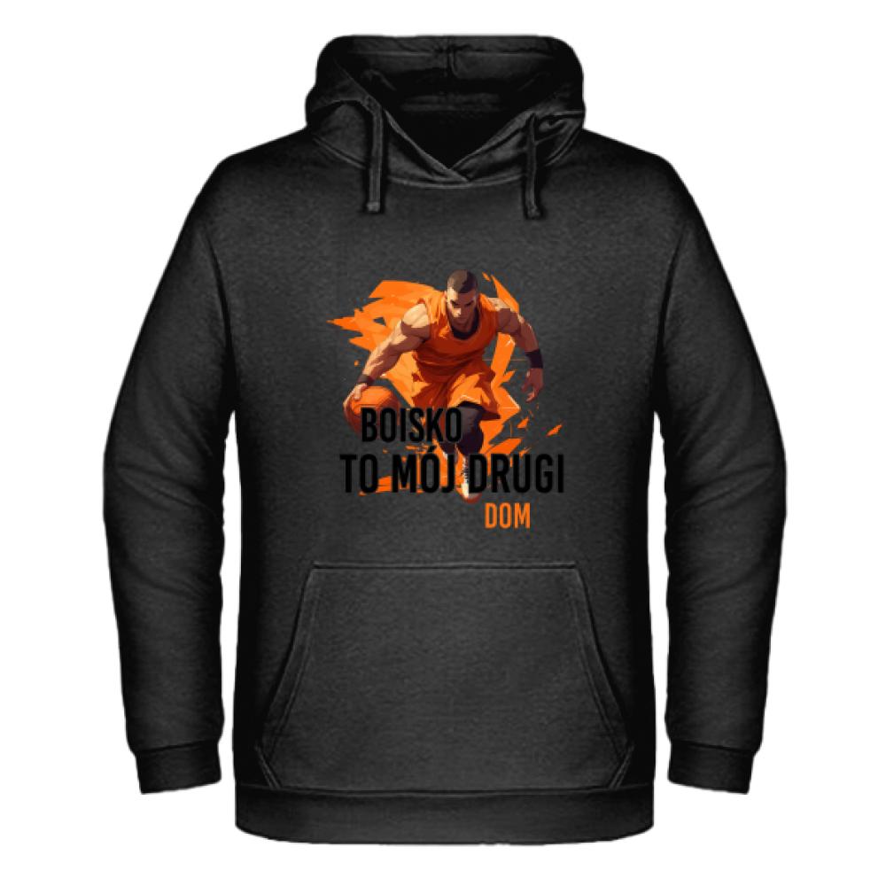 Boisko to mój drugi dom bluza męska z kapturem kolor turkus