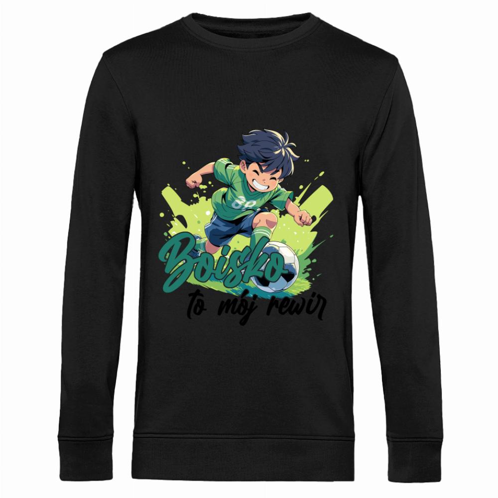 Boisko to pasja zabawa i energia bluza męska bez kaptura kolor zielony