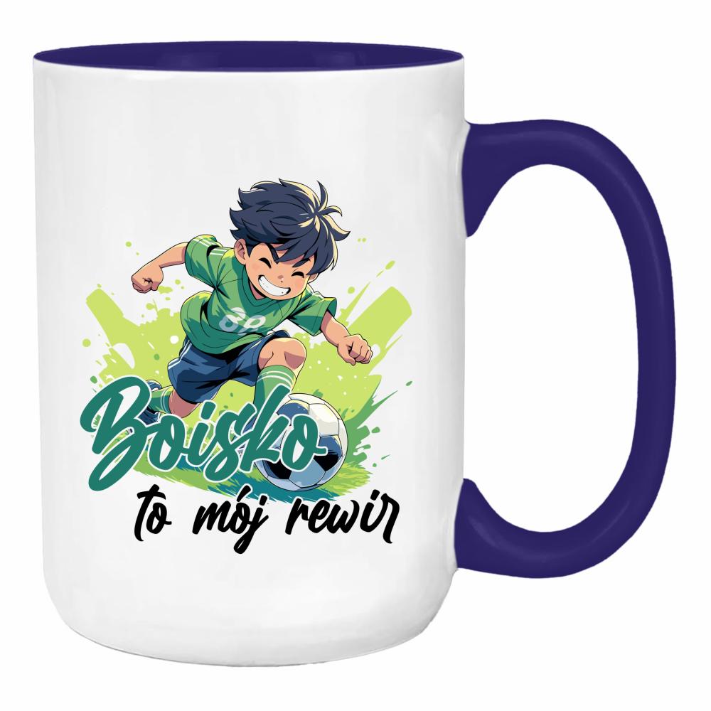 Boisko to pasja zabawa i energia duży kubek ucho kolor kolor navy