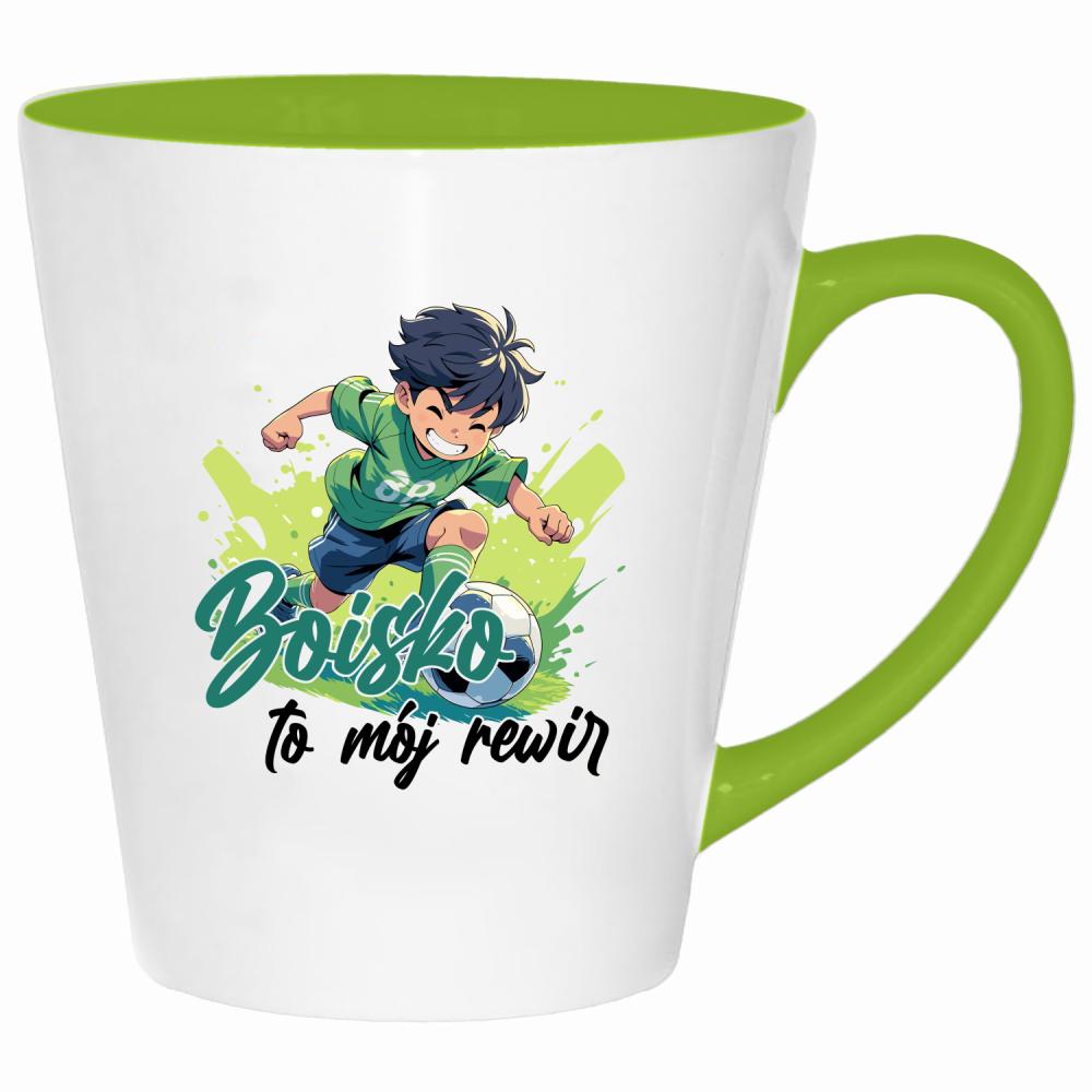 Boisko to pasja zabawa i energia kubek latte kolor limonka