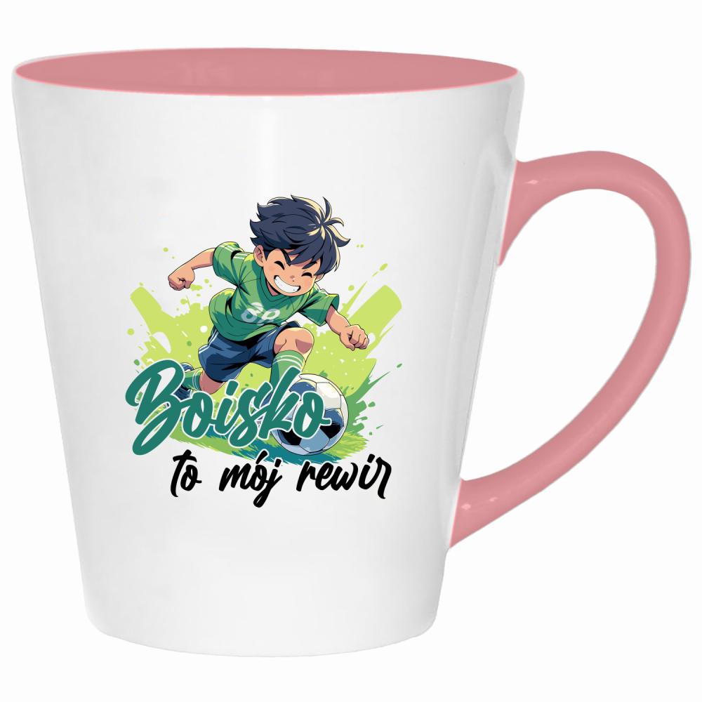 Boisko to pasja zabawa i energia kubek latte kolor pink