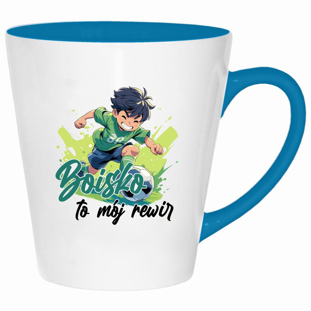 Boisko to pasja zabawa i energia kubek latte kolor turkus