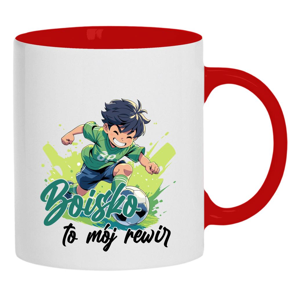 Boisko to pasja zabawa i energia kubek ucho kolor kolor czerwony latte