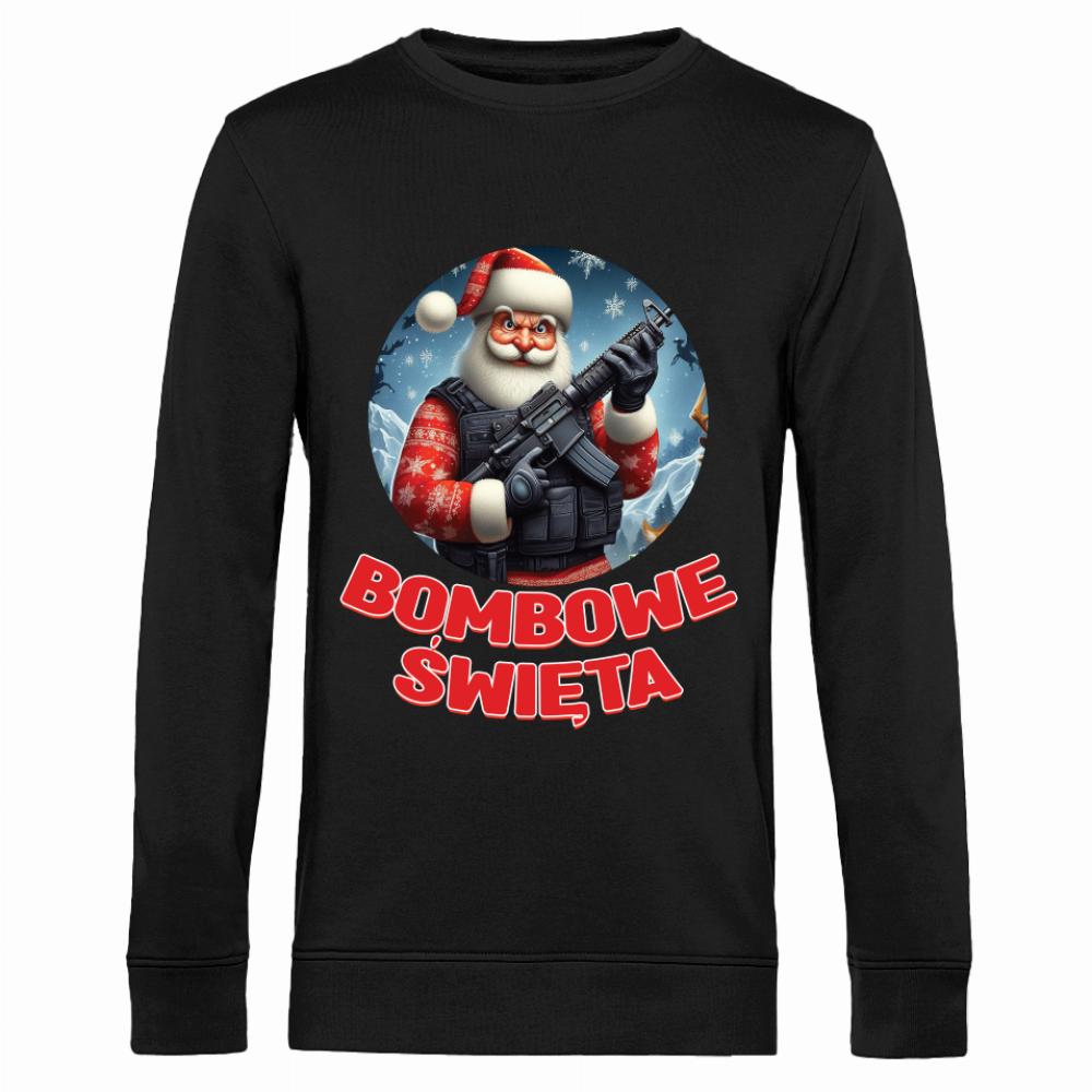 Bombowe Święta bluza męska bez kaptura kolor biały