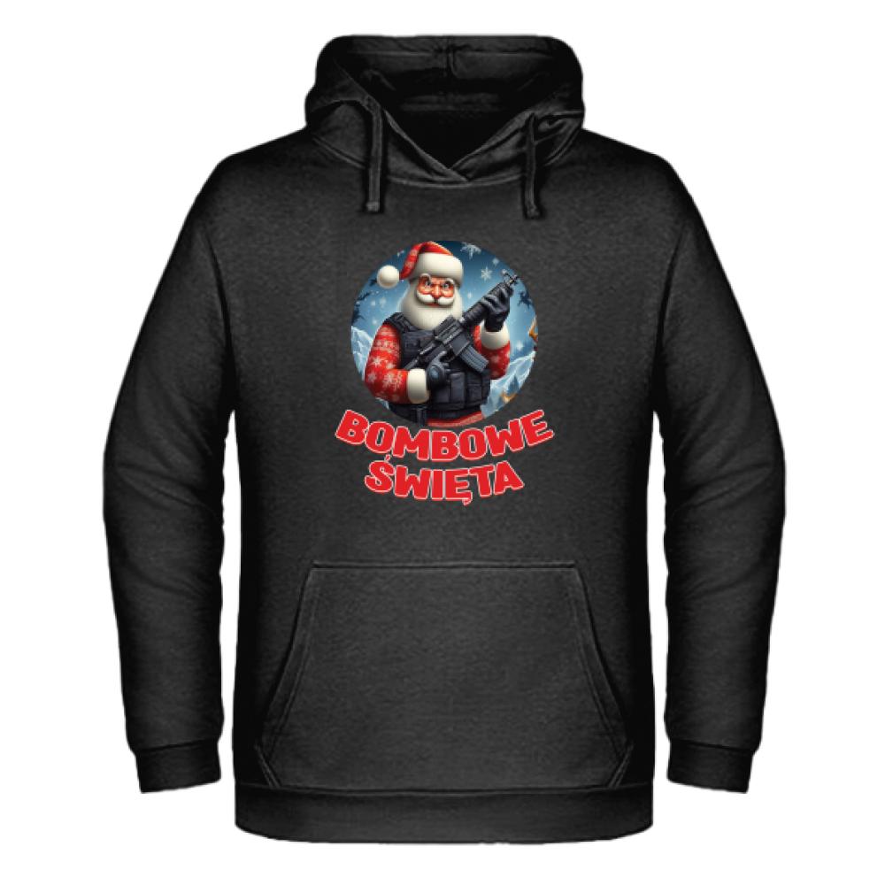 Bombowe Święta bluza męska z kapturem