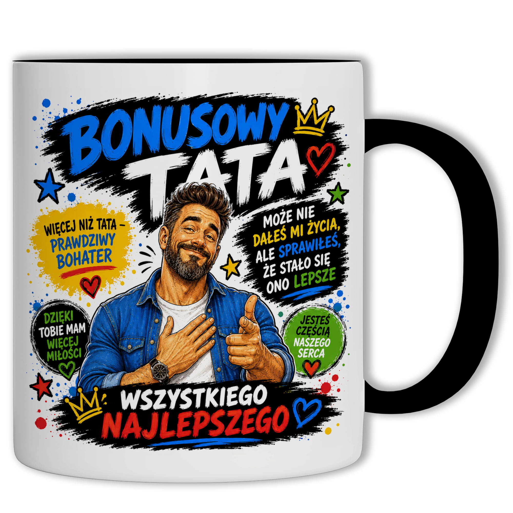 Bonusowy tata kubek ucho kolor