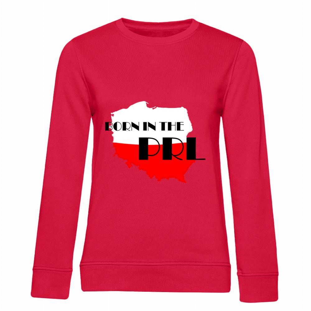 Born in the PRL bluza damska bez kaptura kolor czerwony
